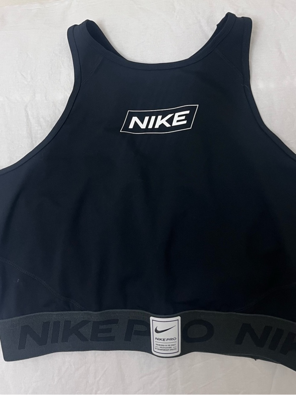 Nike Black Athletic Crop Sports Bra with Branded Elastic activewear
